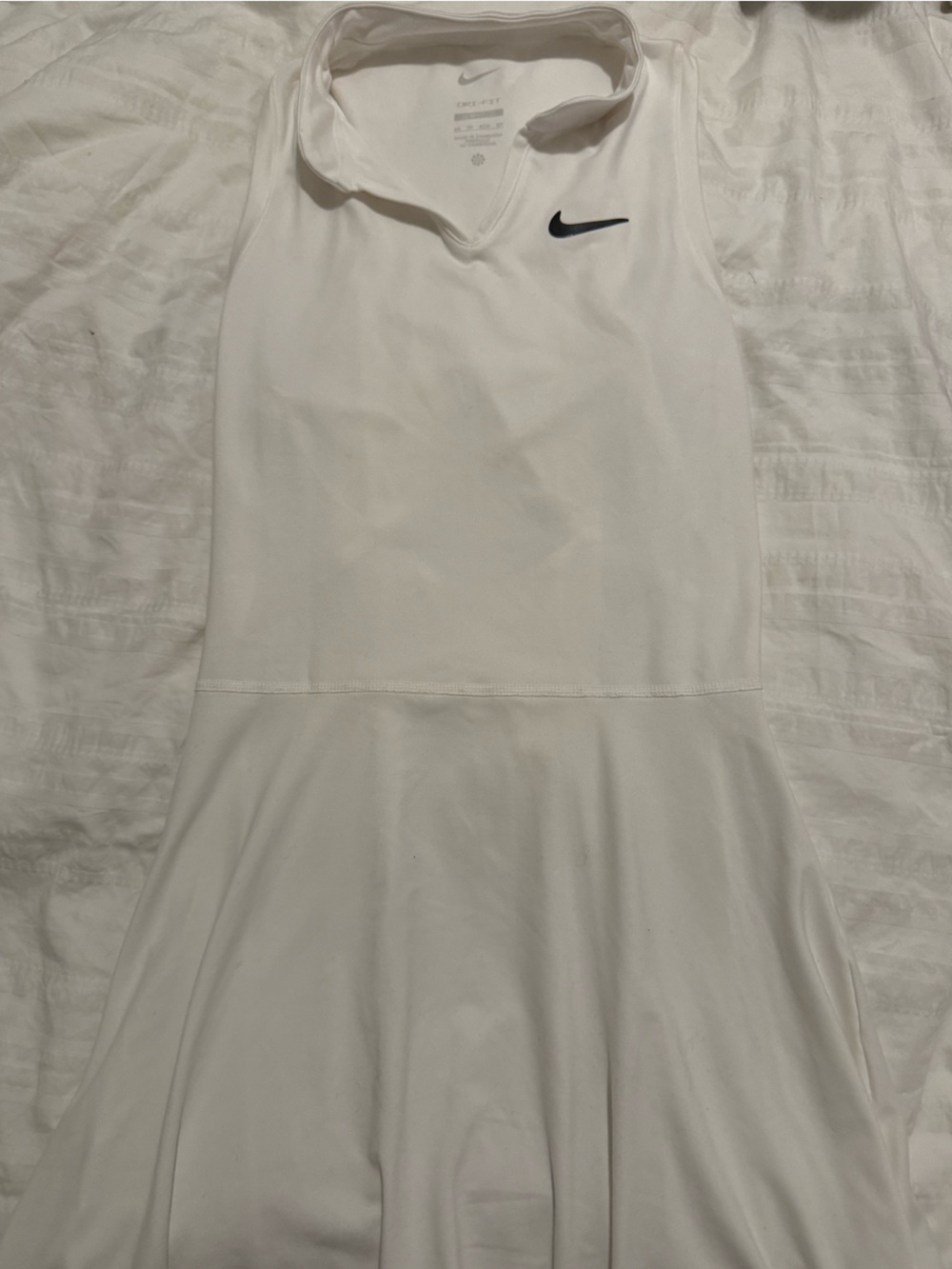 Nike White Athletic Dress with Black Swoosh